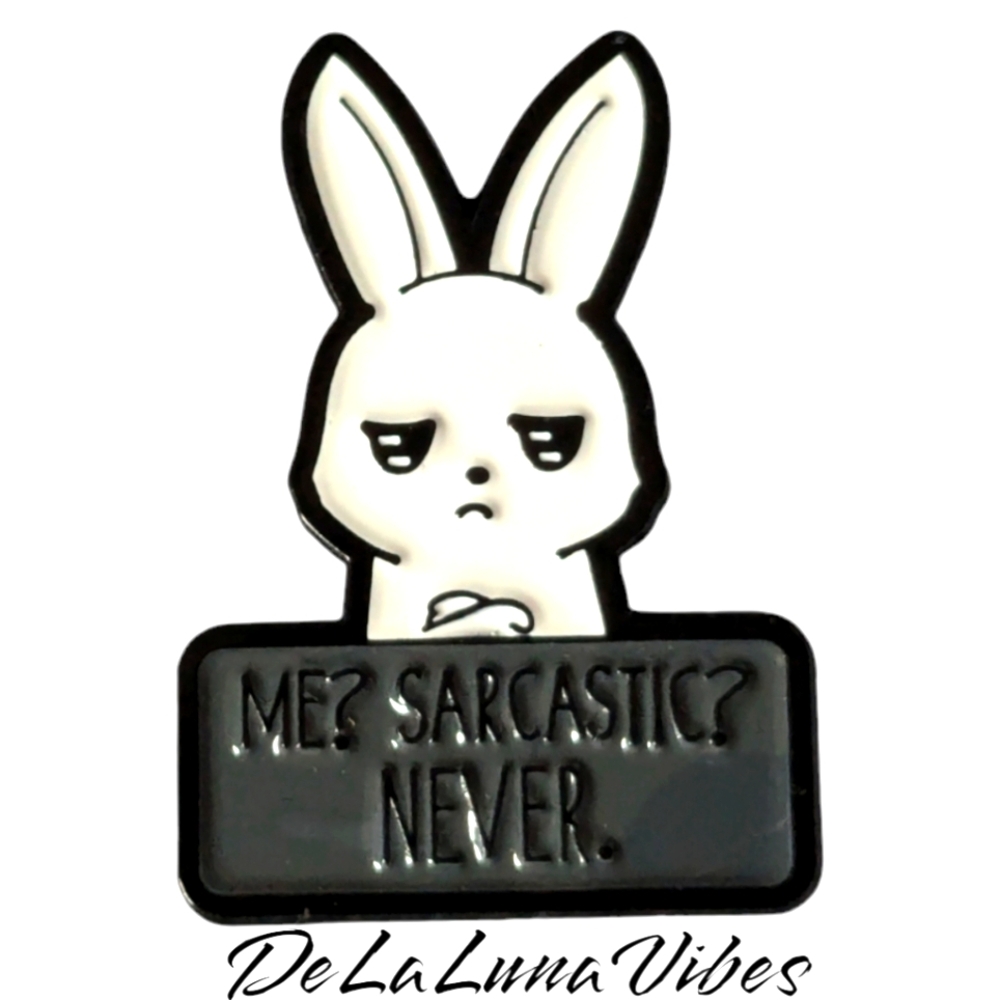 3/$12  "Me Sarcastic? Never" Enamel Pin